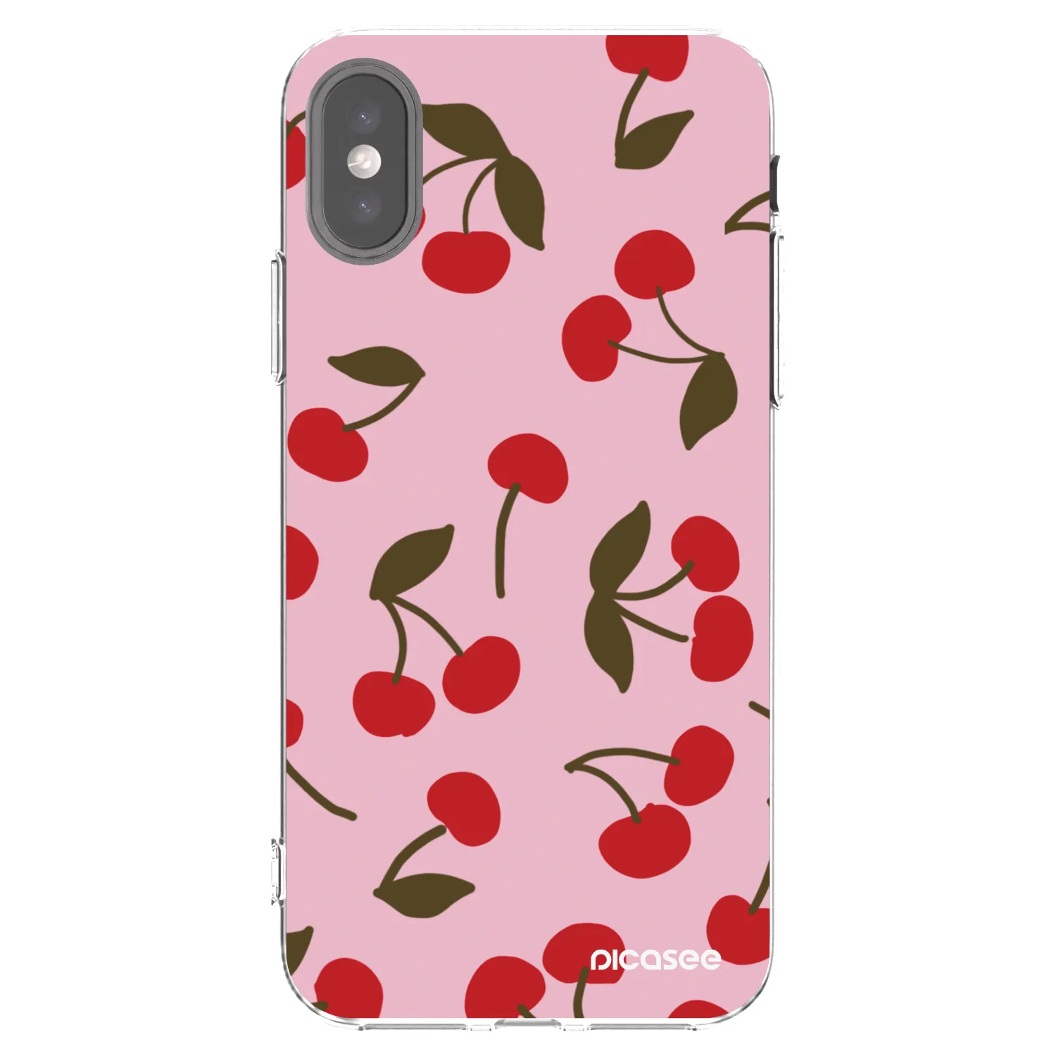 Picasee silikonski prozorni ovitek za Apple iPhone X/XS - Cherry
