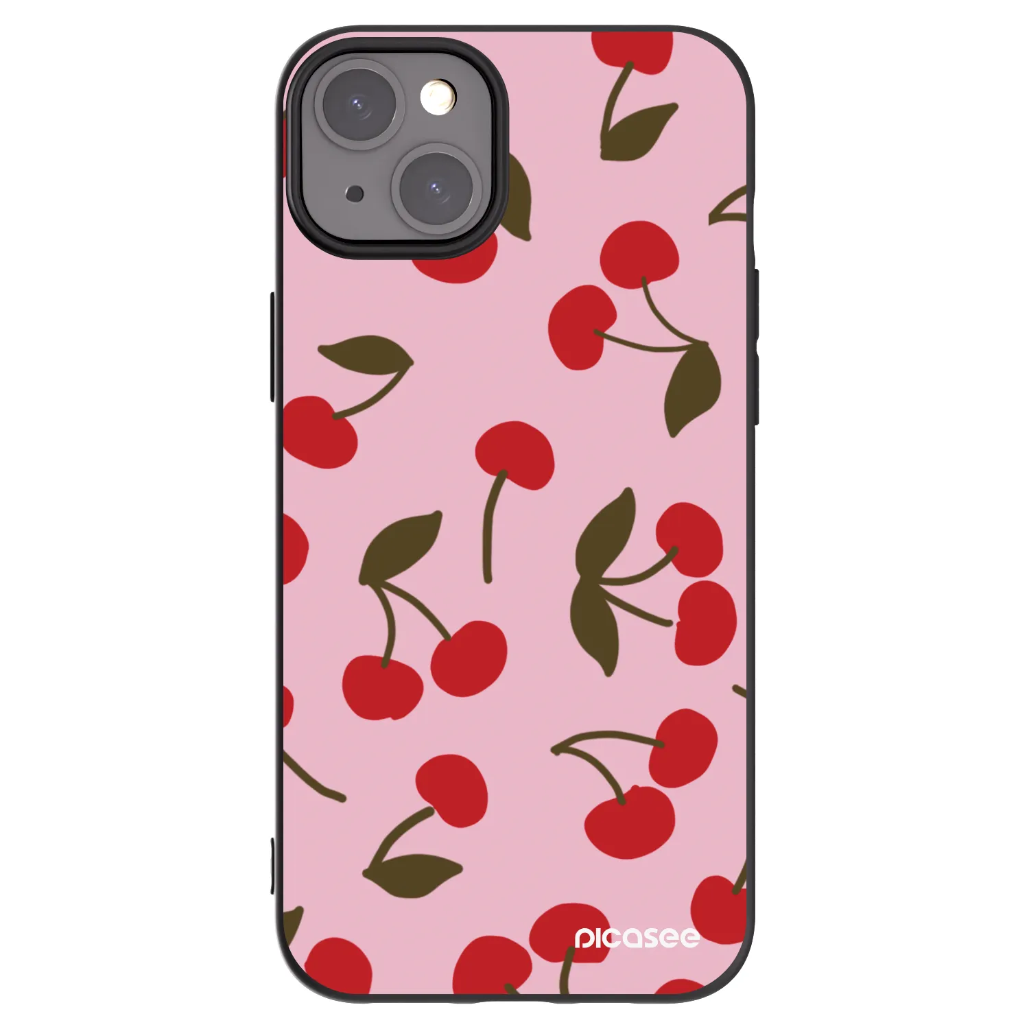 Picasee silikonski črni ovitek za Apple iPhone 15 Plus - Cherry