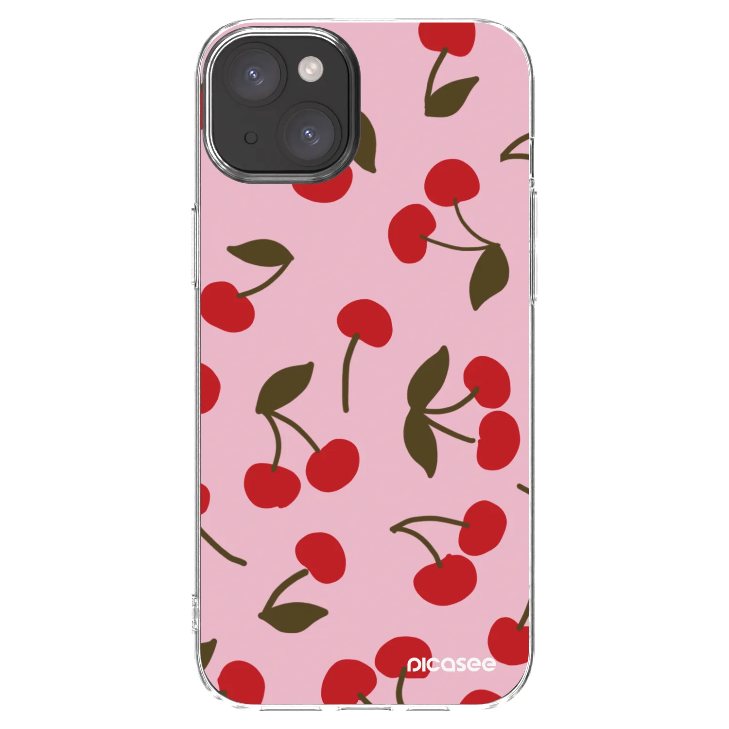 Picasee silikonski prozorni ovitek za Apple iPhone 15 Plus - Cherry
