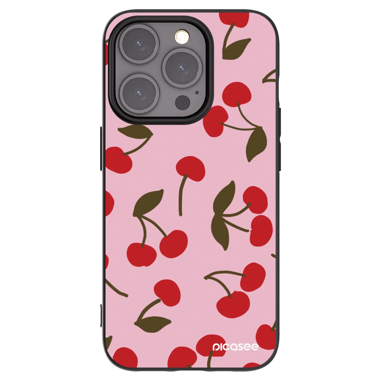 Picasee silikonski črni ovitek za Apple iPhone 15 Pro - Cherry