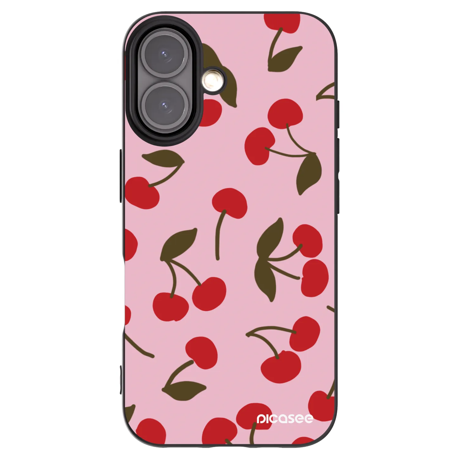 Picasee silikonski črni ovitek za Apple iPhone 16 - Cherry