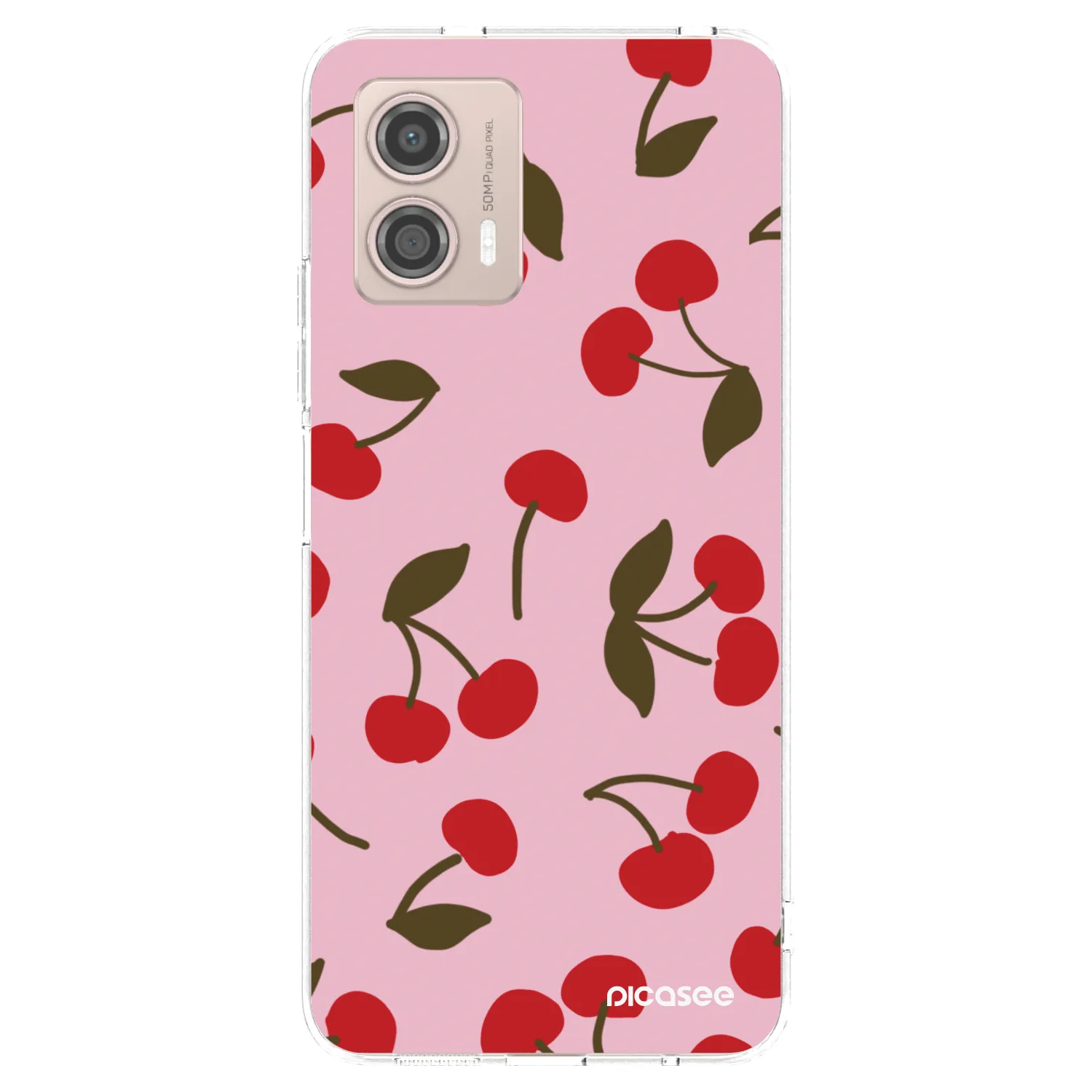 Picasee silikonski prozorni ovitek za Motorola Moto G53 5G - Cherry