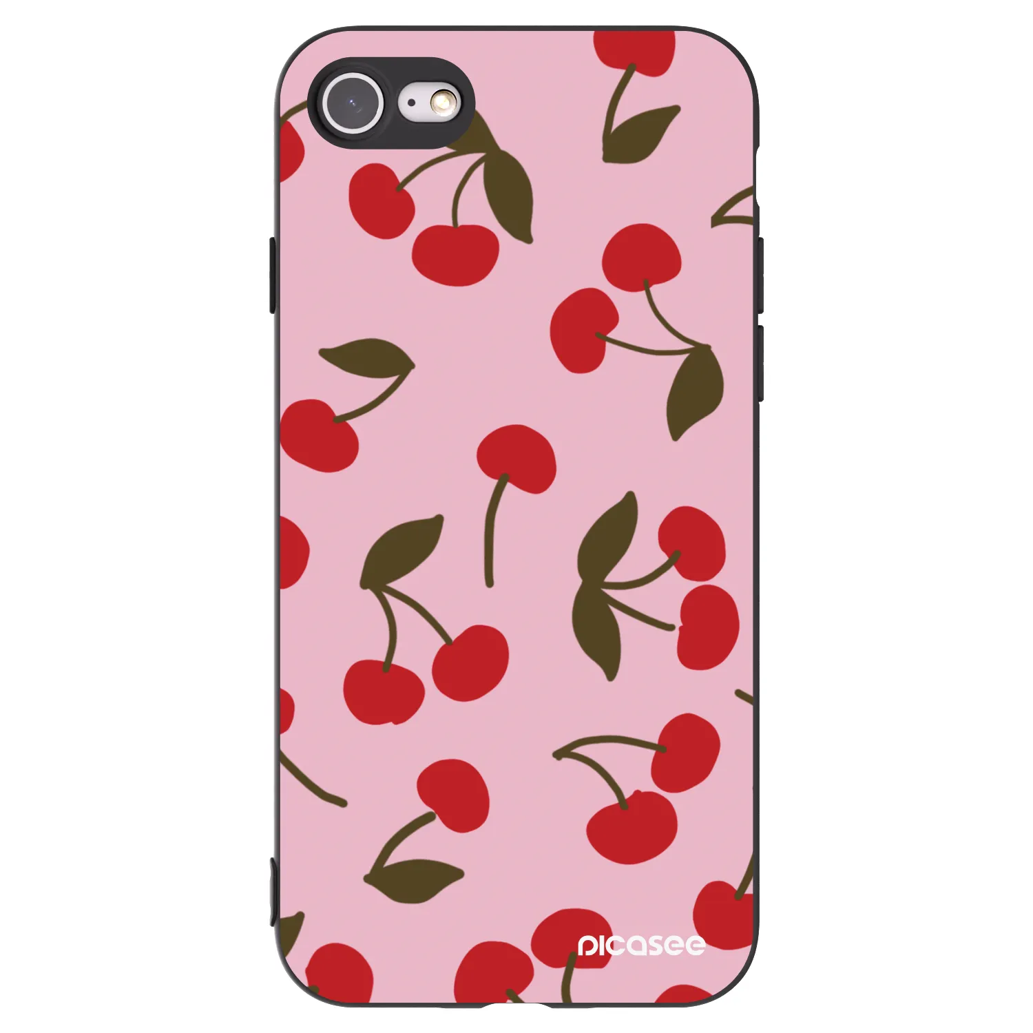 Picasee silikonski črni ovitek za Apple iPhone SE 2020 - Cherry
