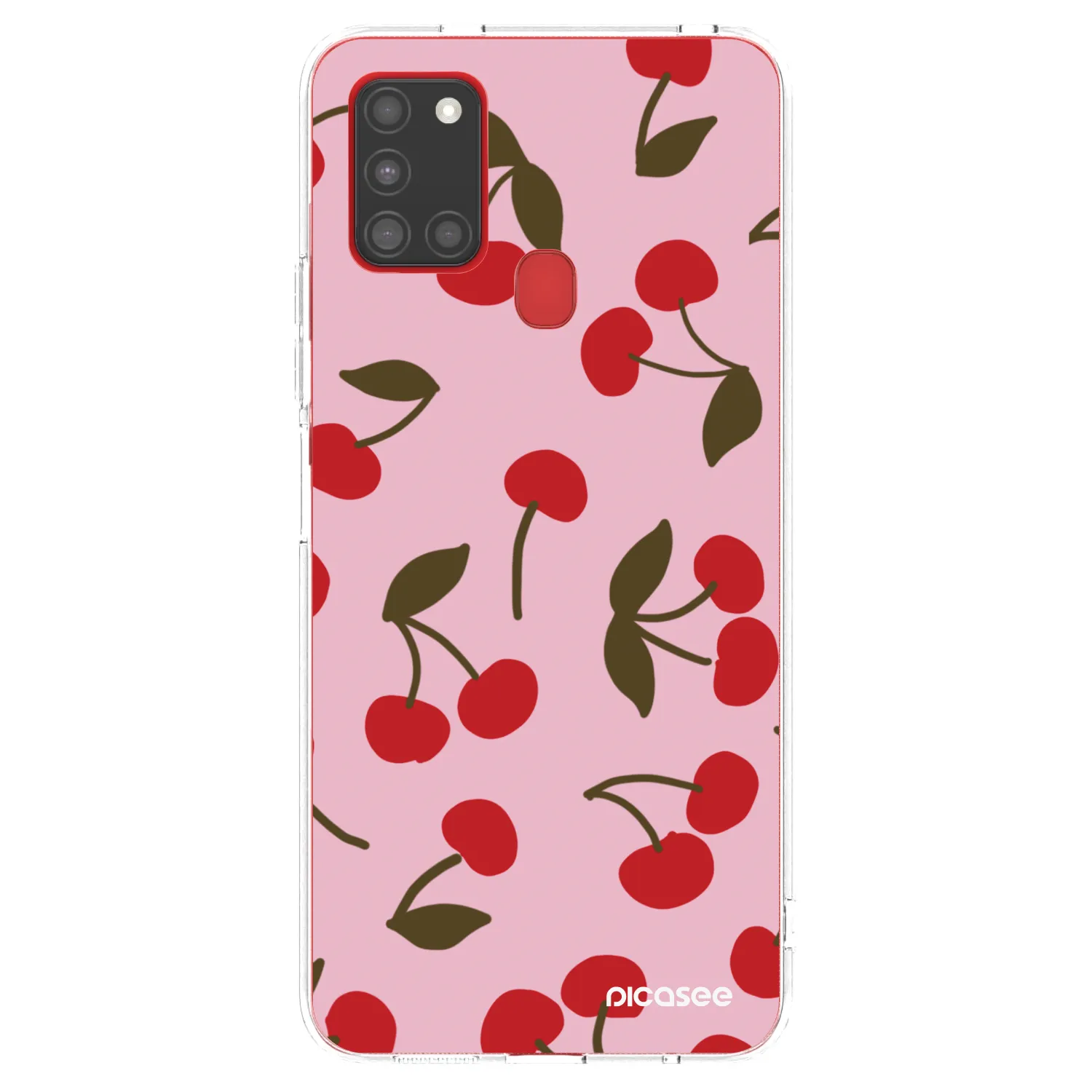 Picasee silikonski prozorni ovitek za Samsung Galaxy A21s - Cherry