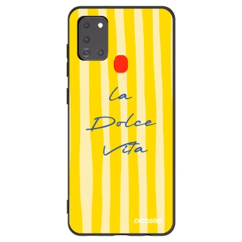 Picasee silikonski črni ovitek za Samsung Galaxy A21s - Ladolcevita