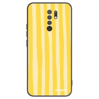Picasee silikonski črni ovitek za Xiaomi Redmi 9 - Lines lemon