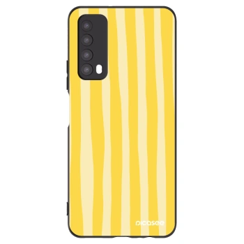 Picasee silikonski črni ovitek za Huawei P Smart 2021 - Lines lemon