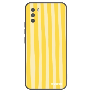 Picasee silikonski črni ovitek za Xiaomi Poco M3 - Lines lemon