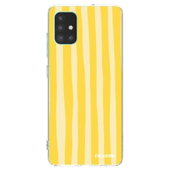 Picasee silikonski prozorni ovitek za Samsung Galaxy M51 M515F - Lines lemon