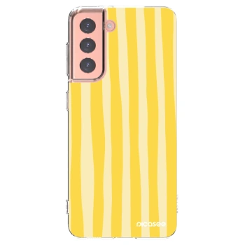 Picasee silikonski prozorni ovitek za Samsung Galaxy S21 5G G991B - Lines lemon