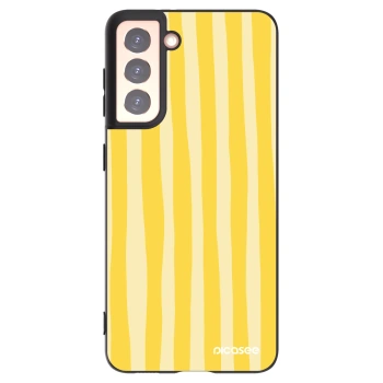 Picasee silikonski črni ovitek za Samsung Galaxy S21 5G G991B - Lines lemon