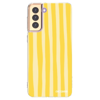Picasee silikonski prozorni ovitek za Samsung Galaxy S21+ 5G G996F - Lines lemon