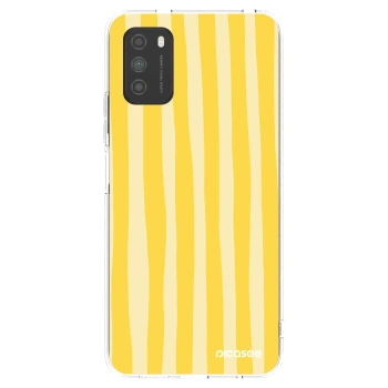 Picasee silikonski prozorni ovitek za Xiaomi Poco M3 - Lines lemon