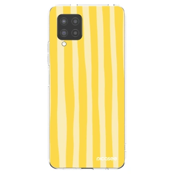 Picasee silikonski prozorni ovitek za Samsung Galaxy A42 A426B - Lines lemon