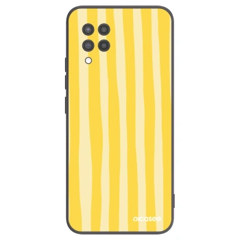 Picasee silikonski črni ovitek za Samsung Galaxy A42 A426B - Lines lemon