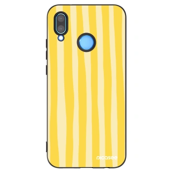 Picasee silikonski črni ovitek za Huawei P20 Lite - Lines lemon