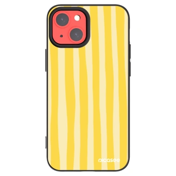 Picasee silikonski črni ovitek za Apple iPhone 13 mini - Lines lemon