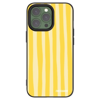 Picasee silikonski črni ovitek za Apple iPhone 13 Pro - Lines lemon