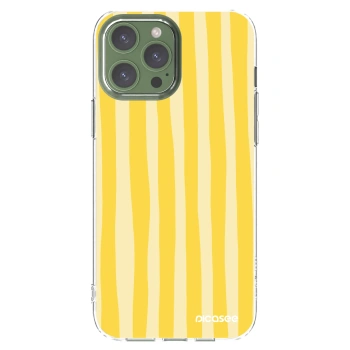 Picasee silikonski prozorni ovitek za Apple iPhone 13 Pro Max - Lines lemon