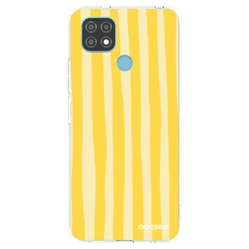 Picasee silikonski prozorni ovitek za Realme C21 - Lines lemon
