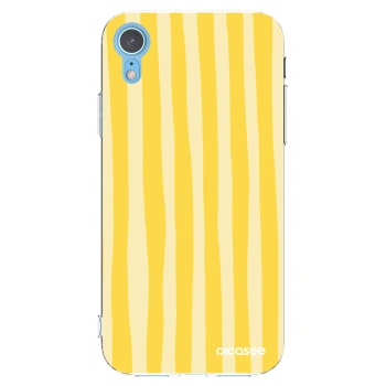 Picasee silikonski prozorni ovitek za Apple iPhone XR - Lines lemon