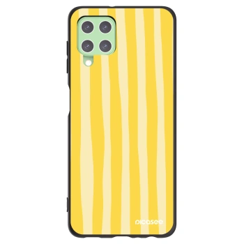 Picasee silikonski črni ovitek za Samsung Galaxy A22 A225F 4G - Lines lemon
