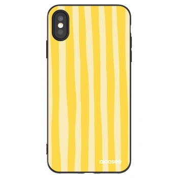 Picasee silikonski črni ovitek za Apple iPhone XS Max - Lines lemon