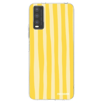 Picasee silikonski prozorni ovitek za Vivo Y20s - Lines lemon