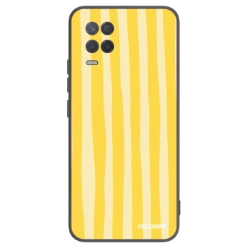 Picasee silikonski črni ovitek za Realme 8 5G - Lines lemon