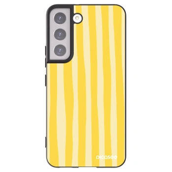 Picasee silikonski črni ovitek za Samsung Galaxy S22 5G - Lines lemon