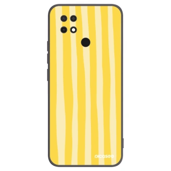 Picasee silikonski črni ovitek za Xiaomi Redmi 10C - Lines lemon
