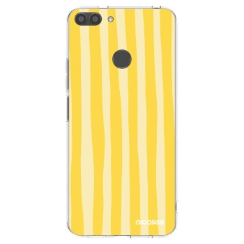 Picasee silikonski prozorni ovitek za Huawei P Smart - Lines lemon
