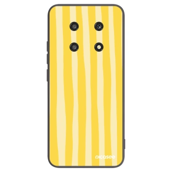 Picasee silikonski črni ovitek za Honor Magic4 Lite 5G - Lines lemon