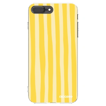 Picasee silikonski prozorni ovitek za Apple iPhone 8 Plus - Lines lemon