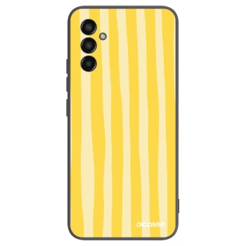 Picasee silikonski črni ovitek za Samsung Galaxy M13 M135F - Lines lemon