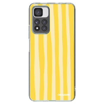 Picasee silikonski prozorni ovitek za Xiaomi Redmi Note 11 Pro+ 5G - Lines lemon
