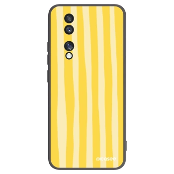 Picasee silikonski črni ovitek za Honor 70 - Lines lemon
