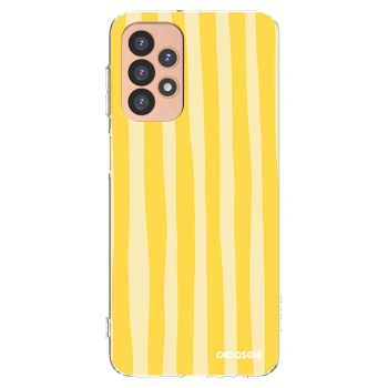 Picasee silikonski prozorni ovitek za Samsung Galaxy A23 A236B 5G - Lines lemon