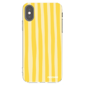 Picasee silikonski prozorni ovitek za Apple iPhone X/XS - Lines lemon