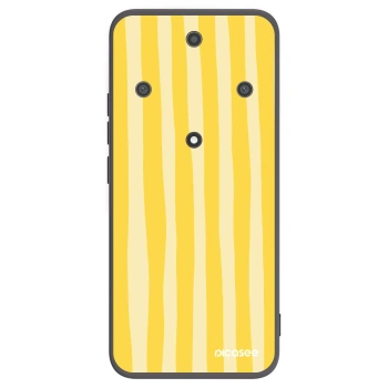 Picasee silikonski črni ovitek za Honor Magic5 Lite 5G - Lines lemon