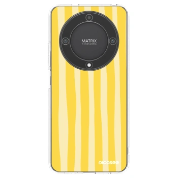 Picasee silikonski prozorni ovitek za Honor Magic5 Lite 5G - Lines lemon