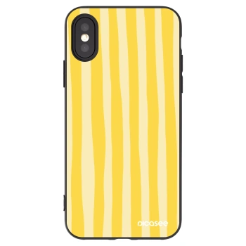 Picasee silikonski črni ovitek za Apple iPhone X/XS - Lines lemon