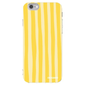 Picasee silikonski prozorni ovitek za Apple iPhone 6/6S - Lines lemon