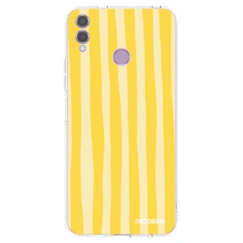 Picasee silikonski prozorni ovitek za Honor 8X - Lines lemon