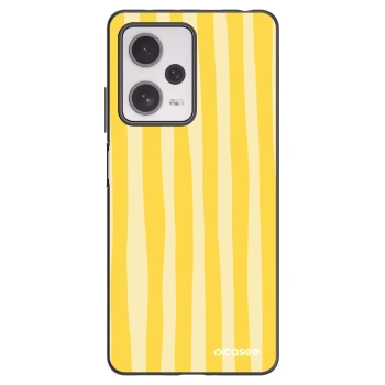 Picasee silikonski črni ovitek za Xiaomi Redmi Note 12 Pro+ 5G - Lines lemon