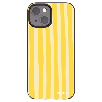 Picasee silikonski črni ovitek za Apple iPhone 15 - Lines lemon