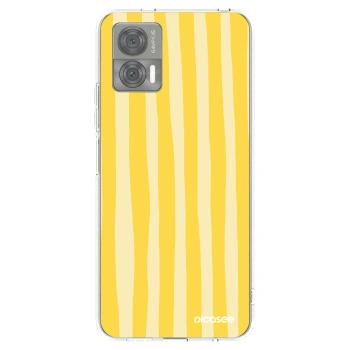 Picasee silikonski prozorni ovitek za Motorola Edge 30 Neo - Lines lemon