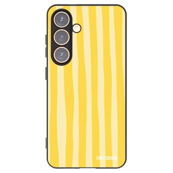 Picasee silikonski črni ovitek za Samsung Galaxy S24 S921B 5G - Lines lemon