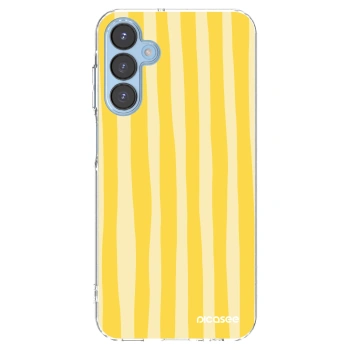 Picasee silikonski prozorni ovitek za Samsung Galaxy A15 A156B 5G - Lines lemon