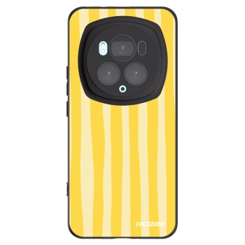 Picasee silikonski črni ovitek za Honor Magic6 Pro - Lines lemon